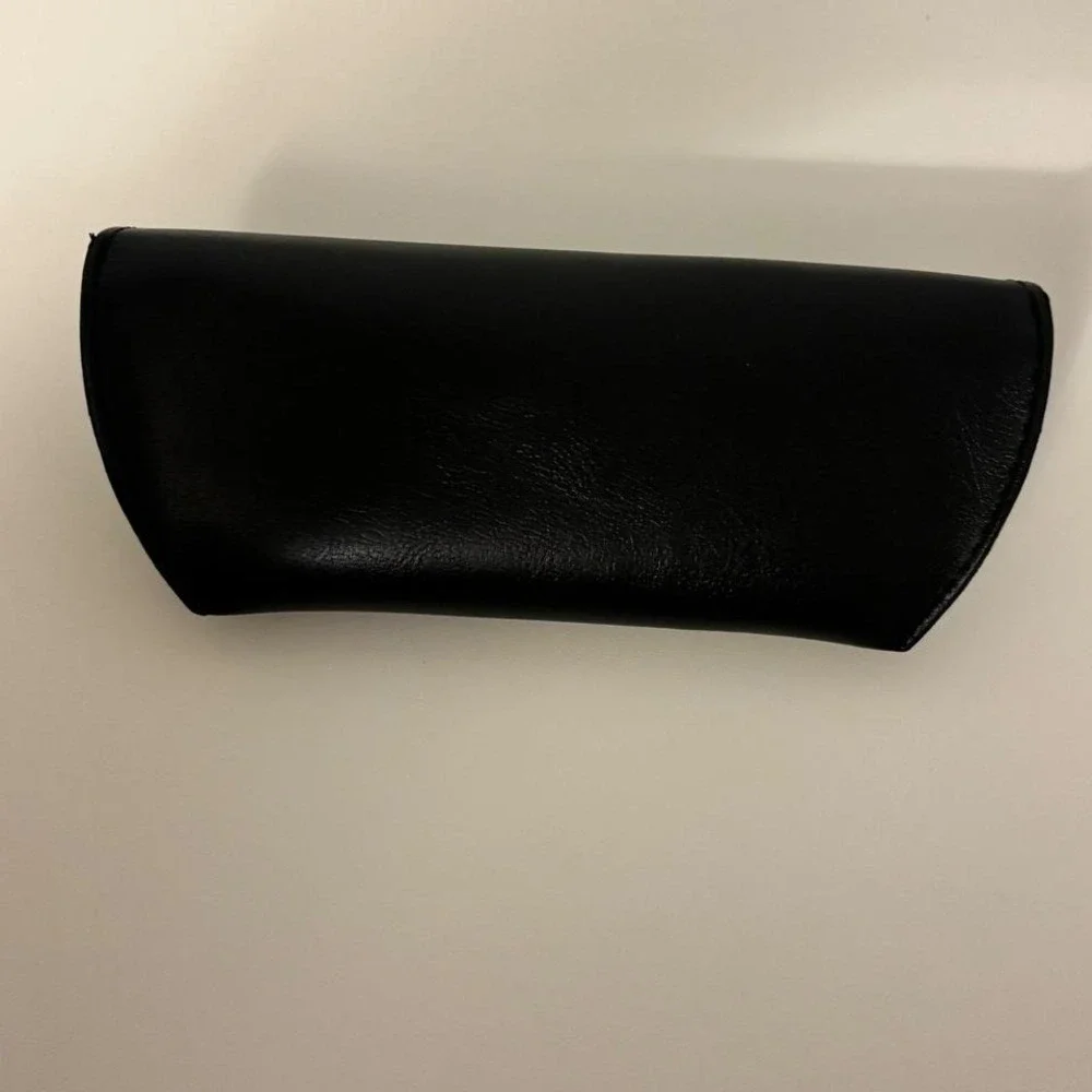 DIFF Black Faux Leather Sunglasses‎ Case Foldable Snap Closure